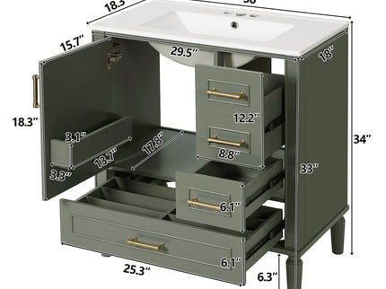 Traditional Bathroom Vanity Set With Soft Close Doors