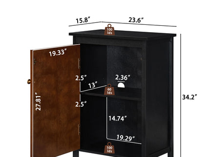 Floor Cabinet With Doors & Adjustable Shelf, Storage Cabinet For Entryway