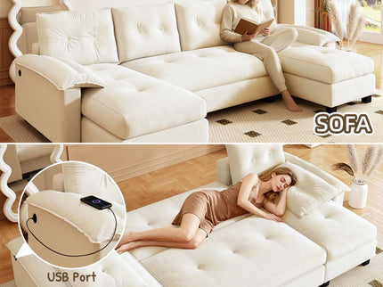 U-Shaped Sleeper Sofa With Pull Out Bed