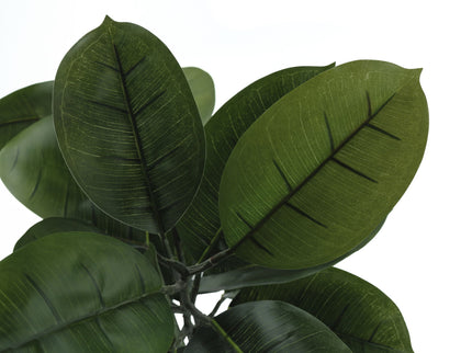 52" Tall, Artificial Plant, Rubber Tree, Indoor, Faux, Fake, Floor, Greenery, Potted, Real Touch, Decorative - Green / Black