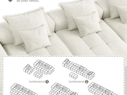 Modern Oversized Diy Combination Modular Sectional Sofa With Pillows
