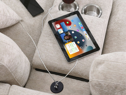 Celine - Fabric Corner Sectional Sofa With Right-Facing Chaise, Cupholders, And Charging Ports