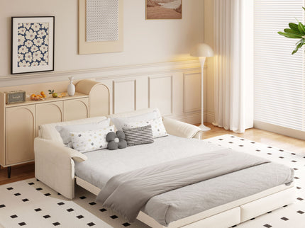 Queen Pull Out Sofa Bed With Side Storage