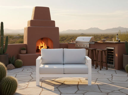 Patio All-Weather Loveseat With Thick Cushions