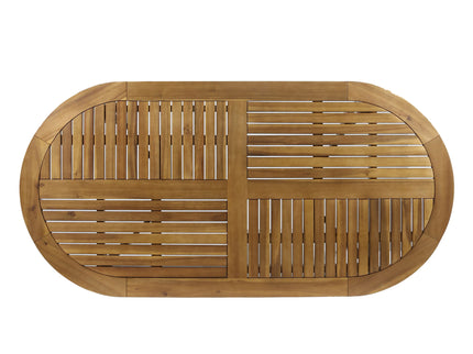 Outdoor Table With Smooth Lines, Slat Top