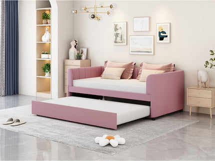 Upholstered Daybed With Ergonomic Design Backrest