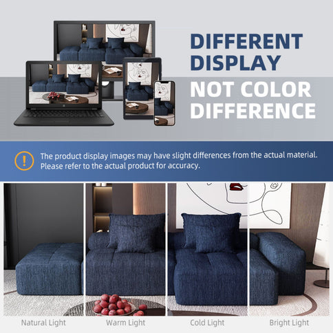 Modern Oversized Diy Combination Modular Sectional Sofa & Pillows