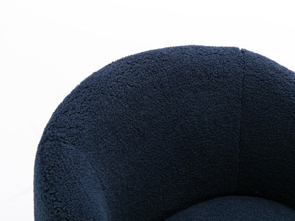 Teddy Fabric Swivel Accent Armchair Barrel Chair With Powder Coating Metal Ring