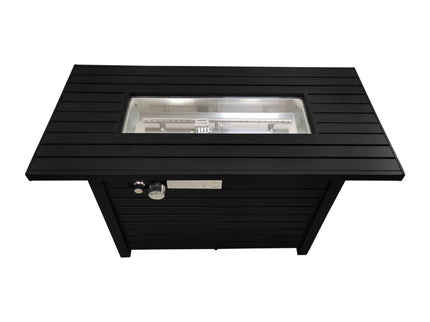 Outdoor Fire Pit Table With Lid Durable Construction - Black