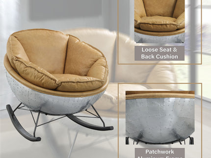 Pippin - Top Grain Leather Rocking Chair - Morocco