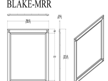 Lively - Mirror With Glitter Detail - Black