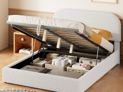 Upholstered Platform Bed With Hydraulic Storage System
