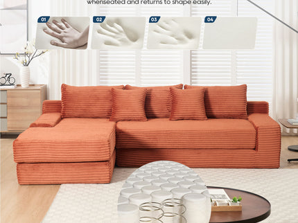 Modern L - Shaped Sectional Couch With Memory Foam
