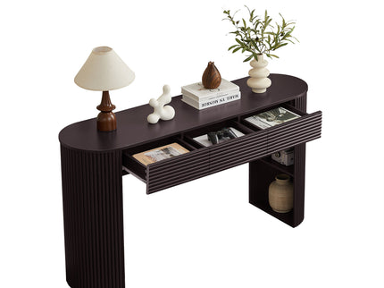 Retro Console Table With Storage, 3 Drawers