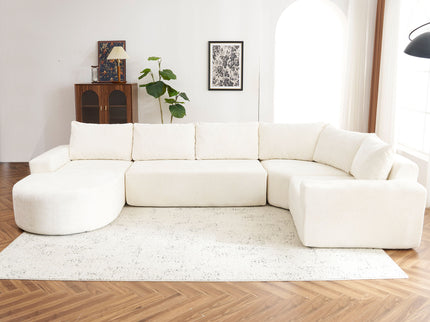 U-Shaped Oversized Modular Cloud Sectional Sofa With Deep Seat For Living Room