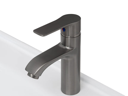 Modern Freestanding Bathroom Vanity With Ceramic Sink, Hot And Cold Faucet, Storage Cabinet & Open Shelf