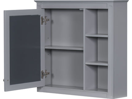 Bathroom Vanity With Medicine Cabinet, Royal Mirror Cabinet, Modern Bathroom Storage Cabinet With 2 Soft Closing Doors And 4 Drawers