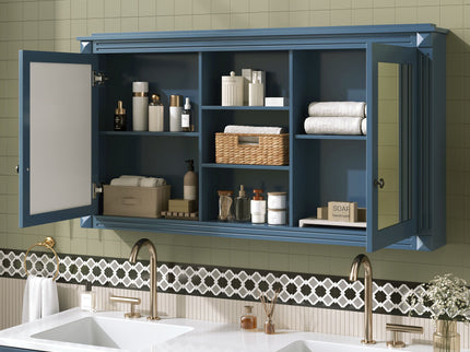 Modern Wall-Mount 2 In 1 Mirror Cabinet With Adjustable Shelves, Soft-Closing Hinges