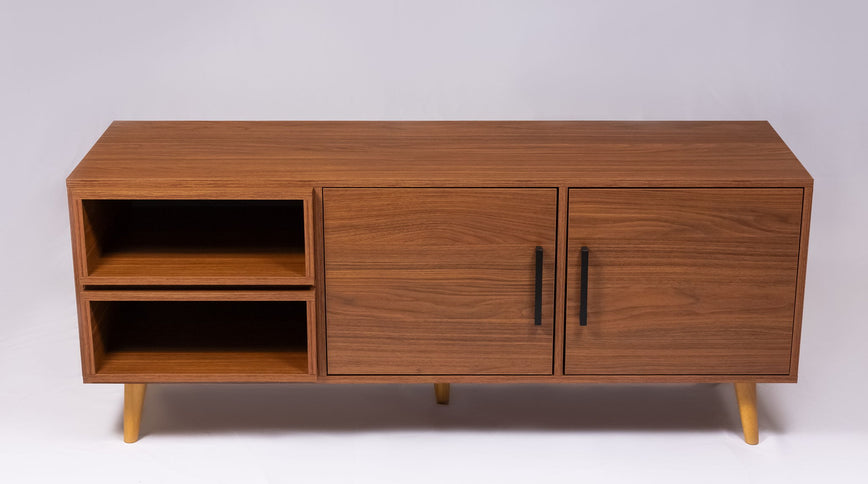 TV Stand For TVs Up To 60" With 2 Doors And 2 Open Shelves