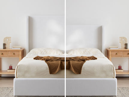 Carmen - King Size Upholstered Wingback Bed - White
