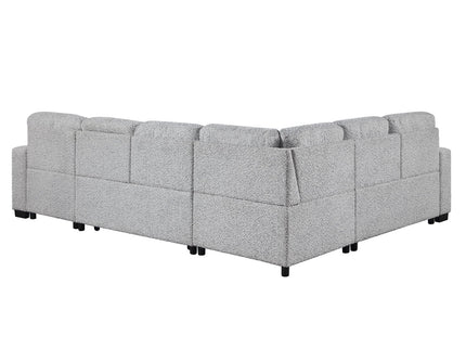 Giza - Modular Sectional Sofa With Sleeper, Storage, USB Charging - Gray