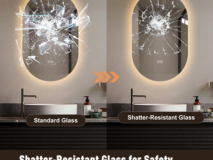 Smart Wall Mounted LED Touch Screen Mirror With Anti-Fog Function And Adjustable Lighting
