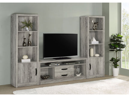 Conifer - 3 Piece TV Entertainment Center With Storage - Gray