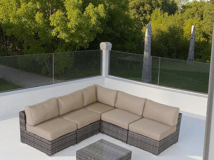 Seating Set With Cushions Handcrafted Wicker Design