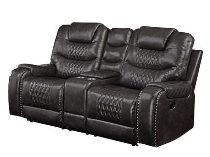 Braylon - Recliner Loveseat With Cupholder Console - Brown