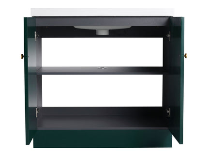 Contemporary Freestanding Bathroom Vanity With Resin Sink & Soft-Close Cabinet Doors