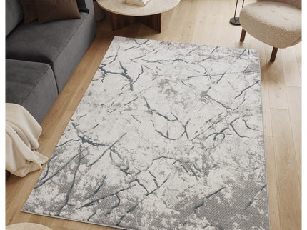 Geometrix - 7'10" X 10'6" Area Rug, Geometric 3D Effect - Ivory / Gray
