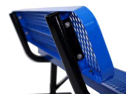 6' Outdoor Steel Bench With Backrest