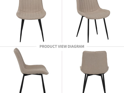 Dining Chair Set With Padded Backrests (Set of 4) - Beige