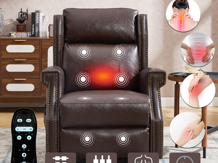 Manual Recliner Chair  With Heavy Duty Motion Mechanism, 8 Vibrating Nodes And 3 Massage Modes For Living Room
