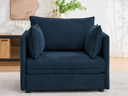 Oversized Deep Seat Accent Chair With Matching Storage Ottoman & Throw Pillows