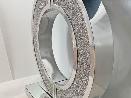 O - Shaped Console Table For Living Room - Silver