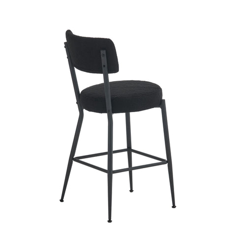 Modern Teddy Fabric Upholstered Bar Stools - Legs