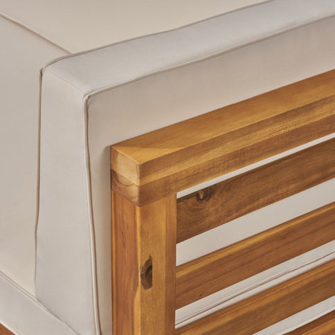 Outdoor Acacia Wood Patio Chair With Fabric Cushion
