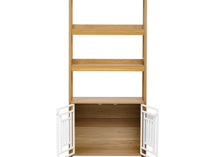 Modern Furniture Style 2 In 1 Pet Friendly Dog Crate Ladder Bookcase - Ancient Oak