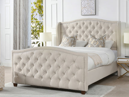 Marcella - Upholstered Shelter Headboard Bed Set