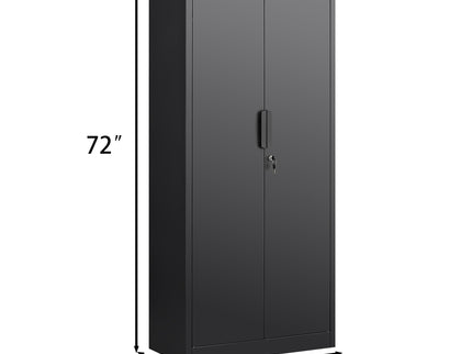 2 Door File Cabinet With Lock, 4 Adjustable Shelves, Heavy-Duty