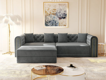 3-In-1 Convertible Sleeper Sofa With Movable Ottoman For Living Room
