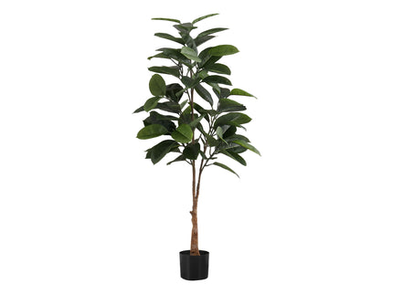 52" Tall, Artificial Plant, Rubber Tree, Indoor, Faux, Fake, Floor, Greenery, Potted, Real Touch, Decorative - Green / Black