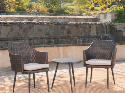 Kenneth - 3 Pieces Chat Set Outdoor Furniture - Brown Multi