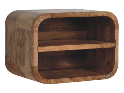 Floating Open Curve Nightstand - Oak