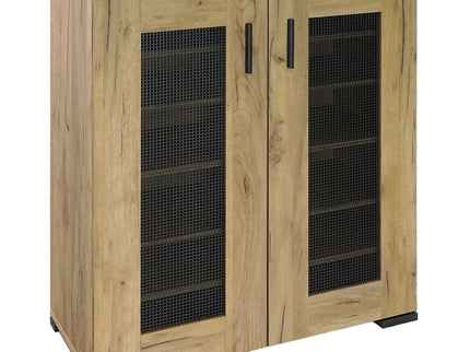 Door Accent Cabinet With Screens - Brown