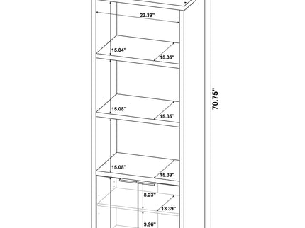 Noriega - 3 Shelf Media Tower With Open Shelves And Hidden Cabinet Storage - Mango Color