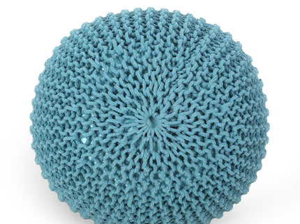 Moro - Knitted Round Pouf With Pumpkin Shape