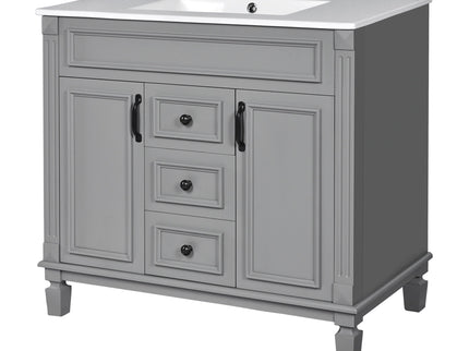 Bathroom Vanity With Top Sink, Basin On Cabinet With 2 Soft Closing Doors And 2 Drawers