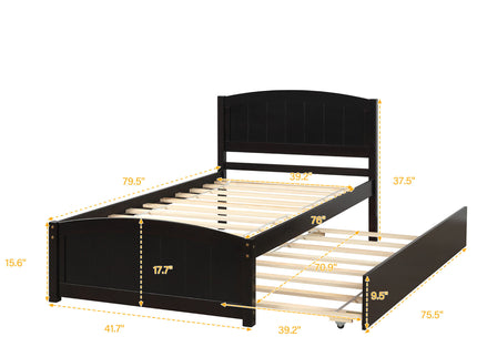 Platform Bed & Headboard, Footboard And Wood Slat Support